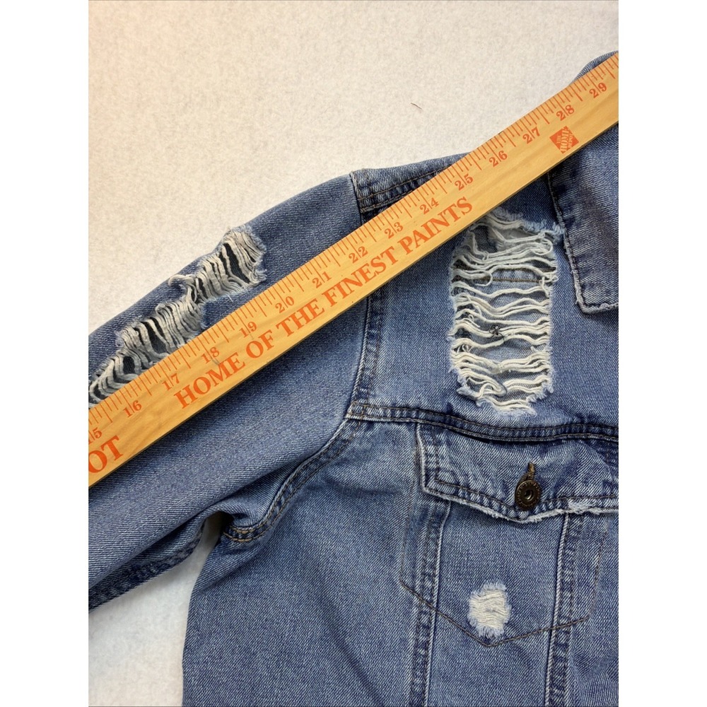Highway Jeans Blue Very‎ Distressed Buttoned Denim Jacket Size XL women - Picture 8 of 16